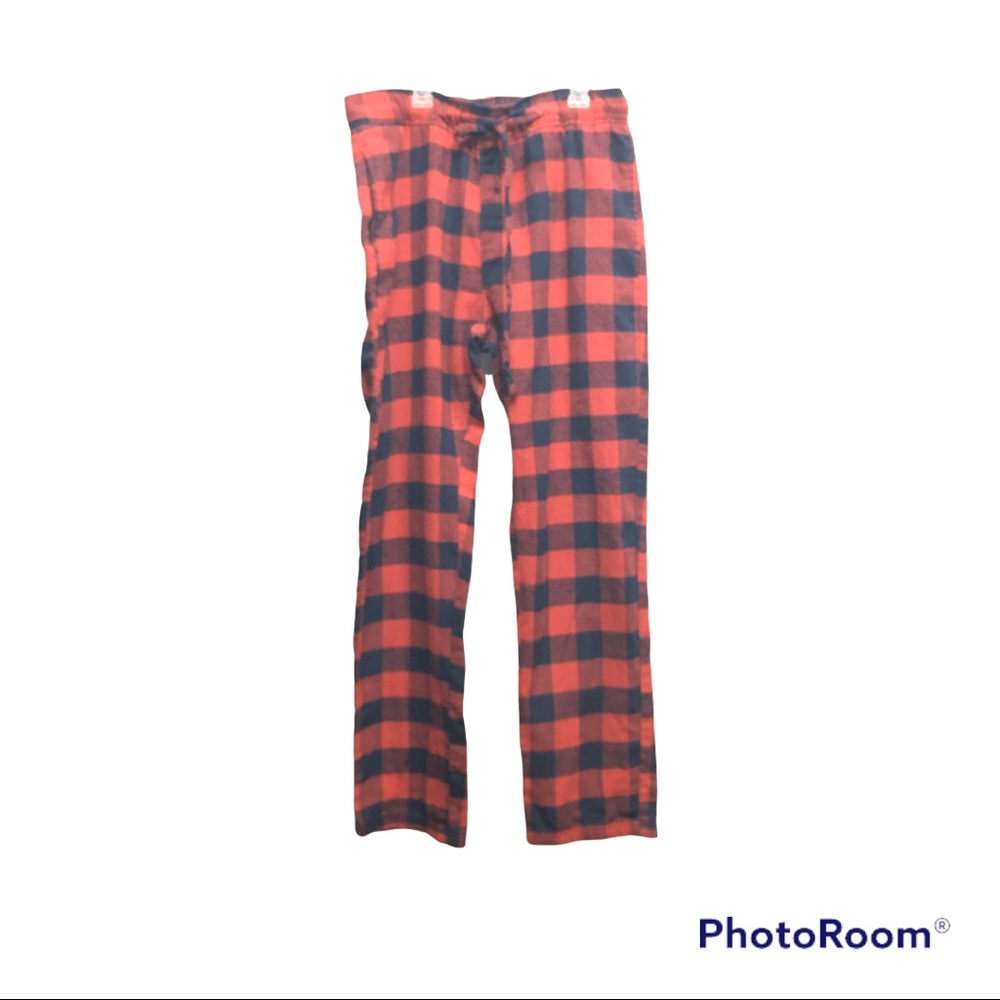 Red flannel drawstring pajama pants (Men)